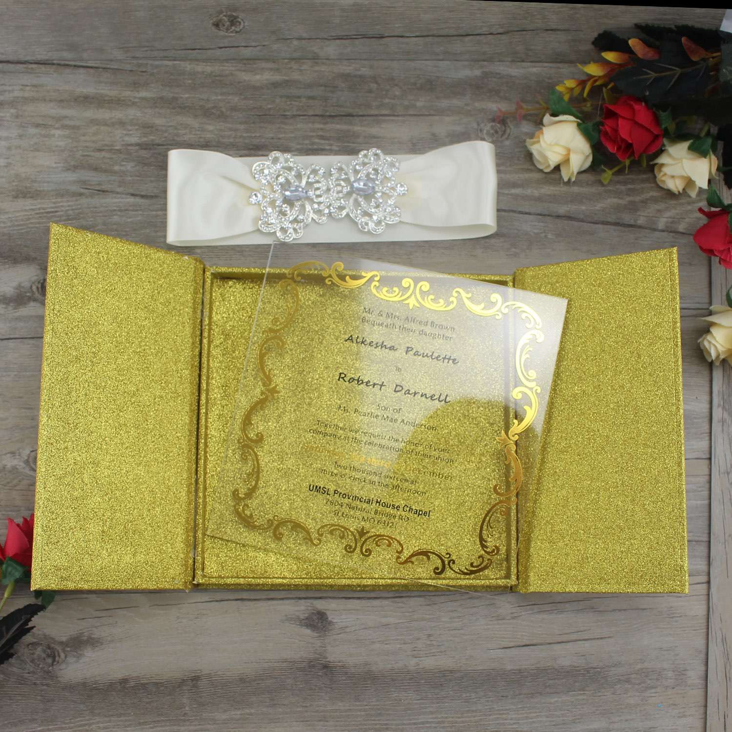 Hardcover Box Square Transparent Acrylic Invitation Card Personalized Custom